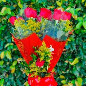 Buquê com 12 Rosas Vermelhas Importadas Tradicional