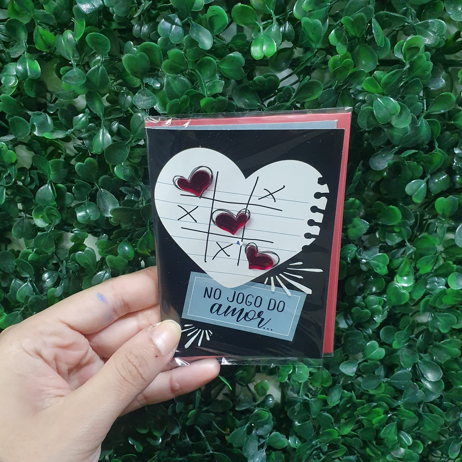 Cartão P- No jogo do amor você ganhou meu coração