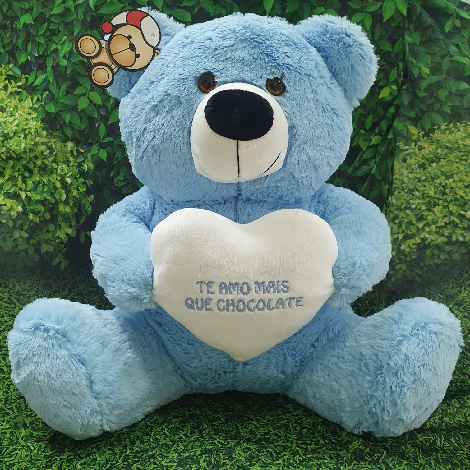 Pelucia Te amo mais que chocolate - Azul