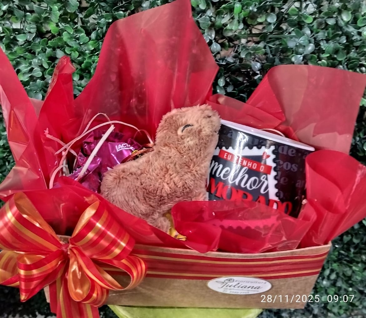 Cachepo com capivara e caneca