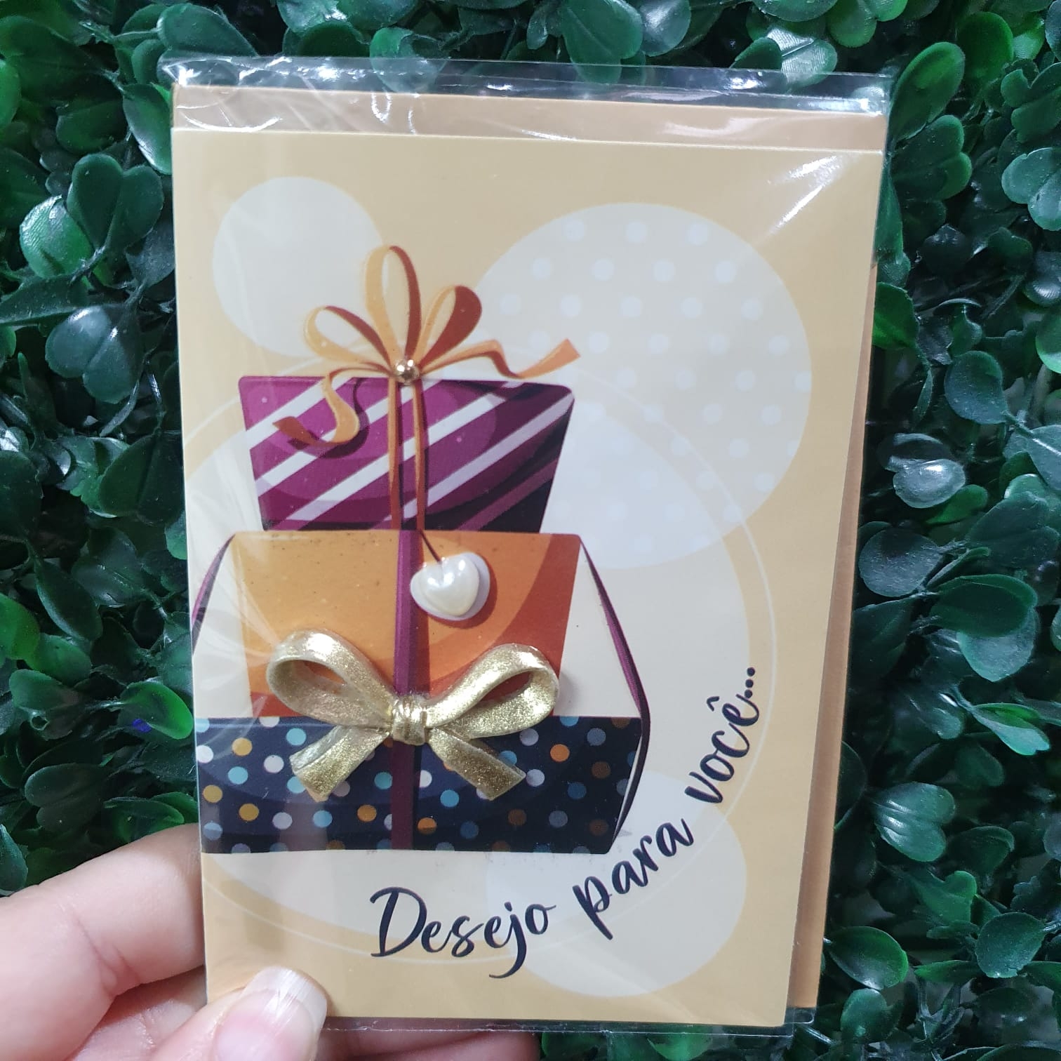 Cartão P -Desejo para você muitas realizações