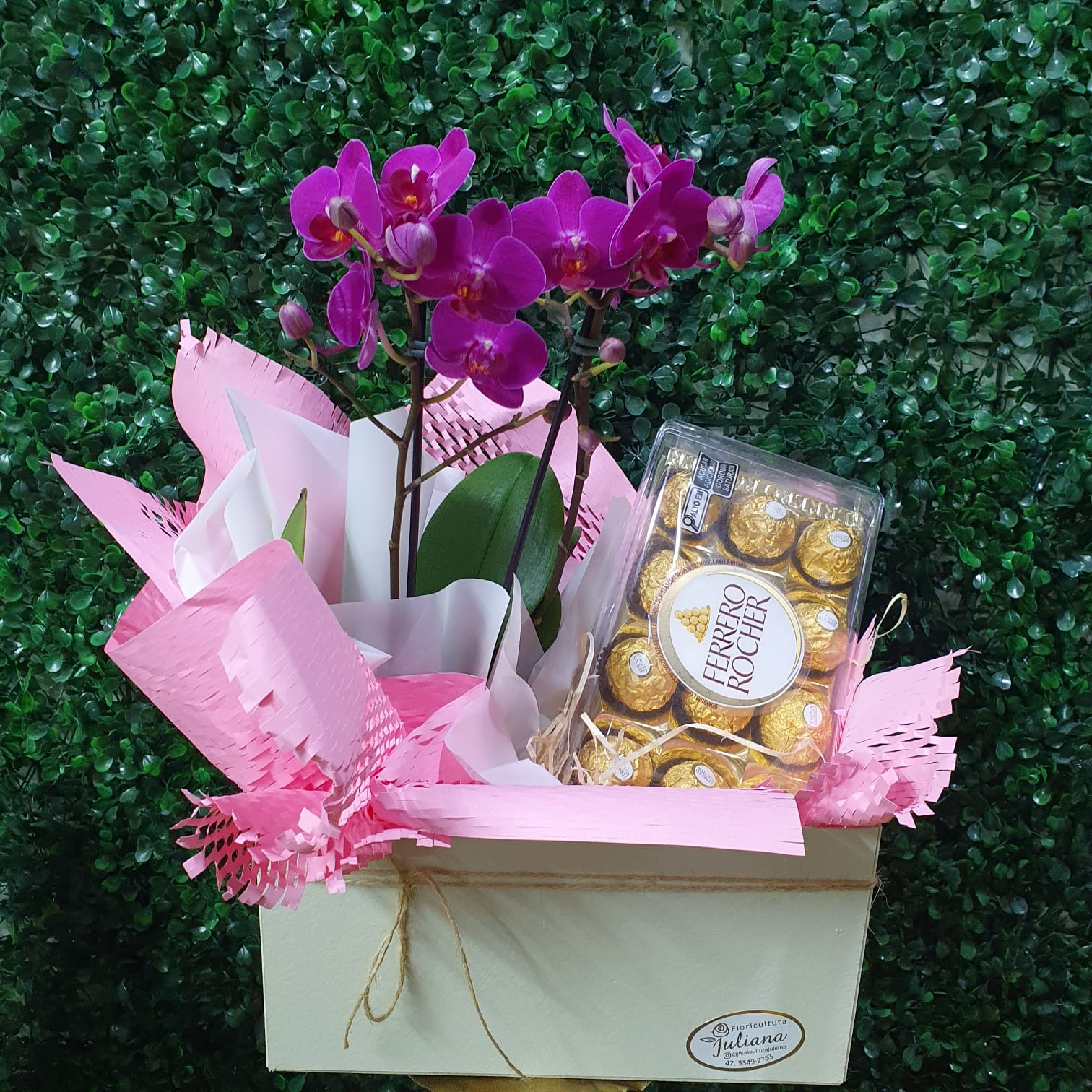 Box - Mini orquídea e Ferrero