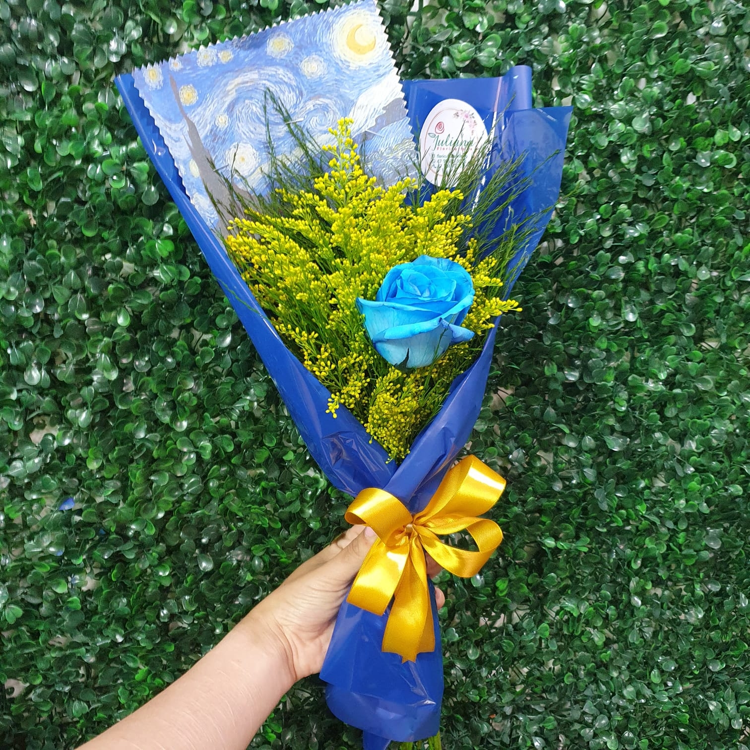 Ramalhete Van Gogh - 1 Rosa azul